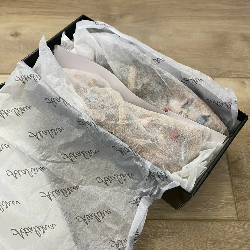 Atalina Embroidered Floral Mesah Mary Jane Flats - Nude/Blush - NWT - Picture 8 of 10